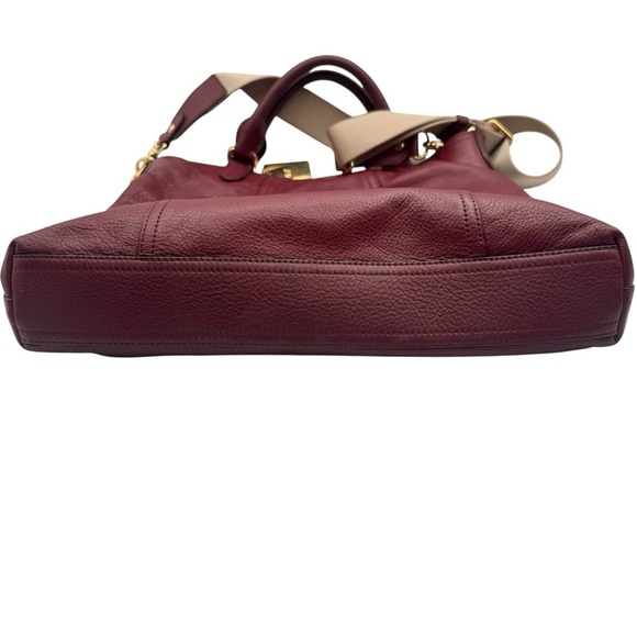 Lauren Ralph Lauren Deep Red Leather Satchel | Very Good Condition - Picture 4 of 16